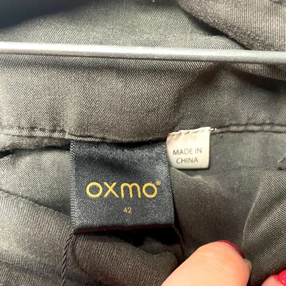 NWT Oxmo Dark Gray Balucci Tie Button Skirt With Picket Sz 42 - Picture 3 of 8